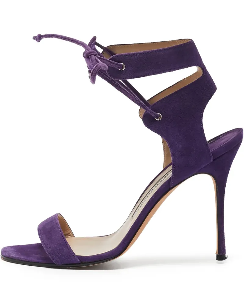 Manolo Blahnik Pre-owned Laramod Sandalen mit Schnürung 100mm - Violett Violett