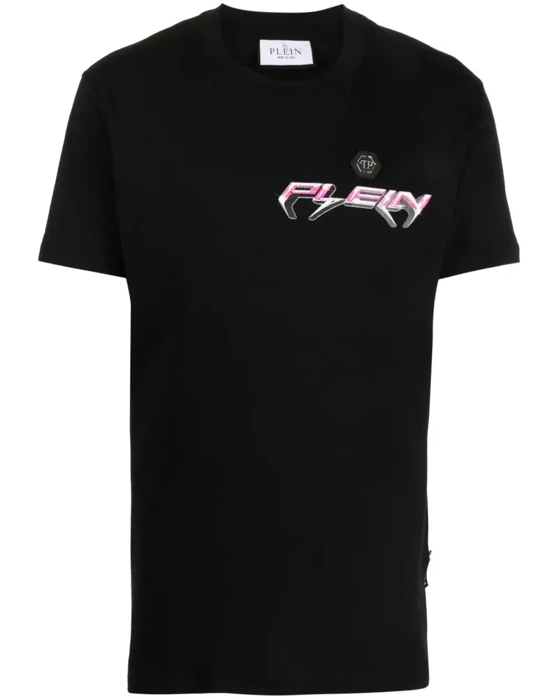 Philipp Plein Chrome T-Shirt mit rundem Ausschnitt - Schwarz Schwarz