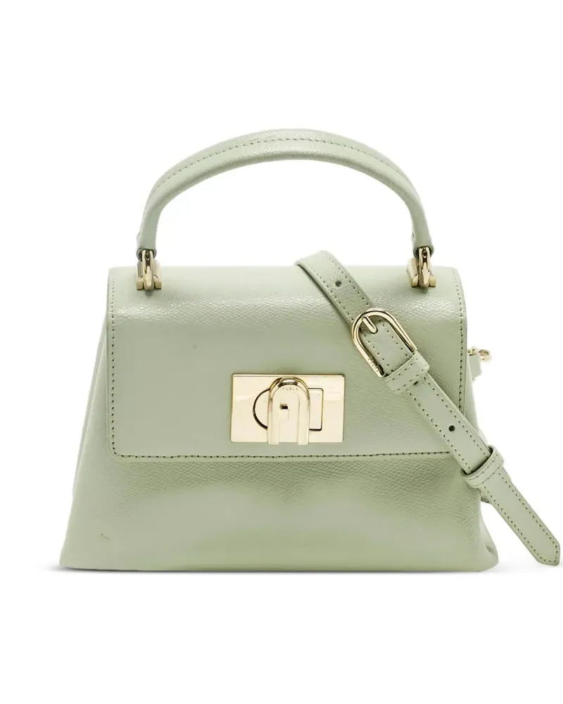 Furla mini 1927 leather turn-lock tote bag - Grün Grün