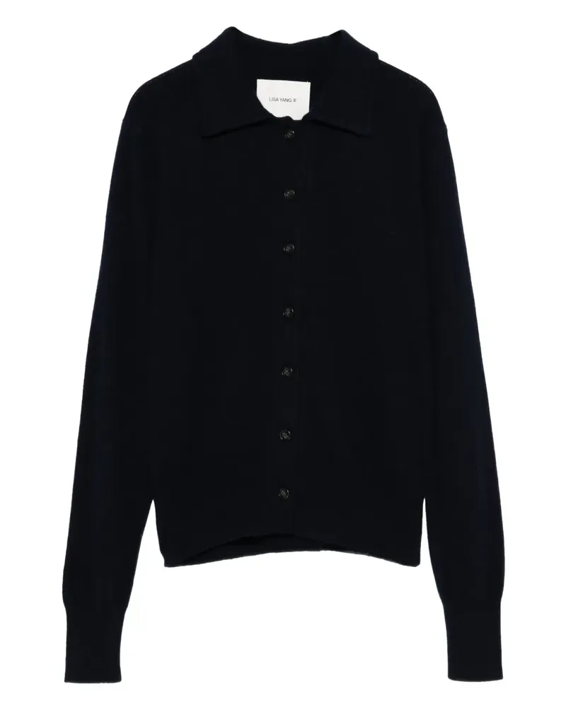 Lisa Yang Geknöpfter Cardigan mit klassischem Kragen - Blau Blau