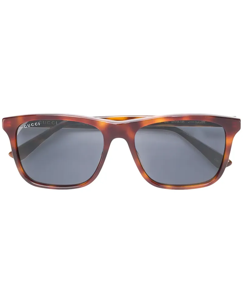 Gucci Sonnenbrille mit eckigem Gestell - Braun Braun