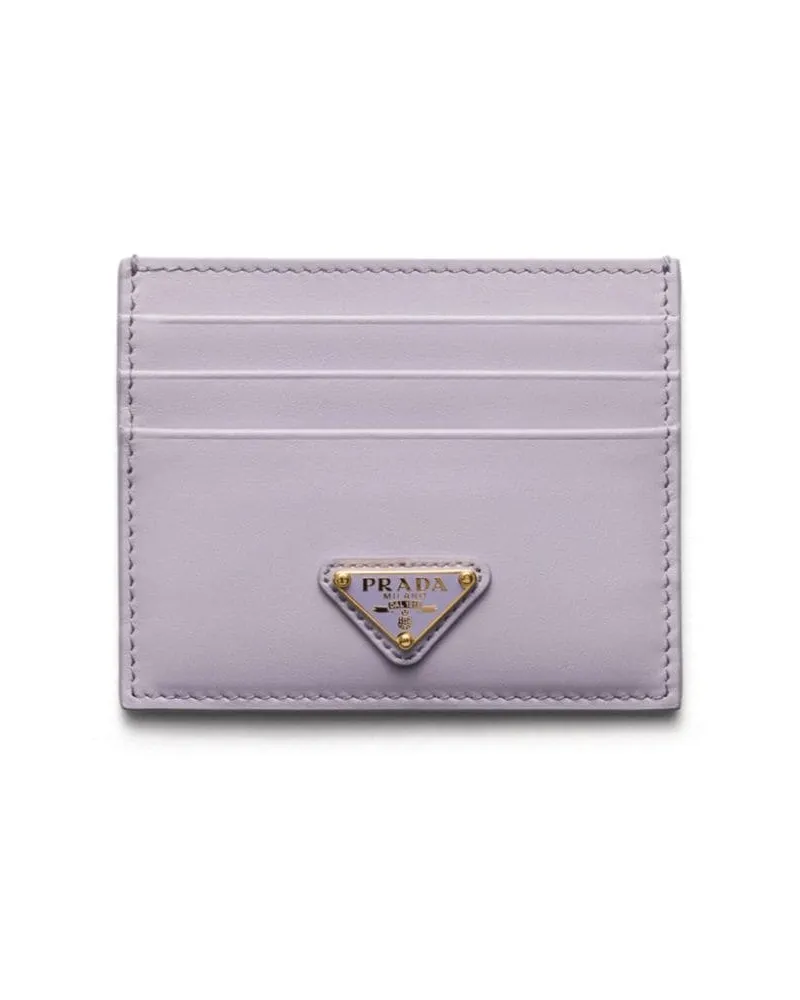 Prada Kartenetui mit Logo-Schild - Violett Violett