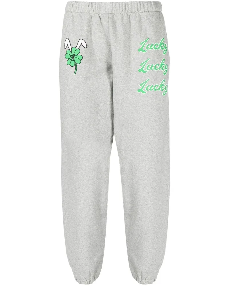 Natasha Zinko Jogginghose mit "Lucky"-Print - Grau Grau