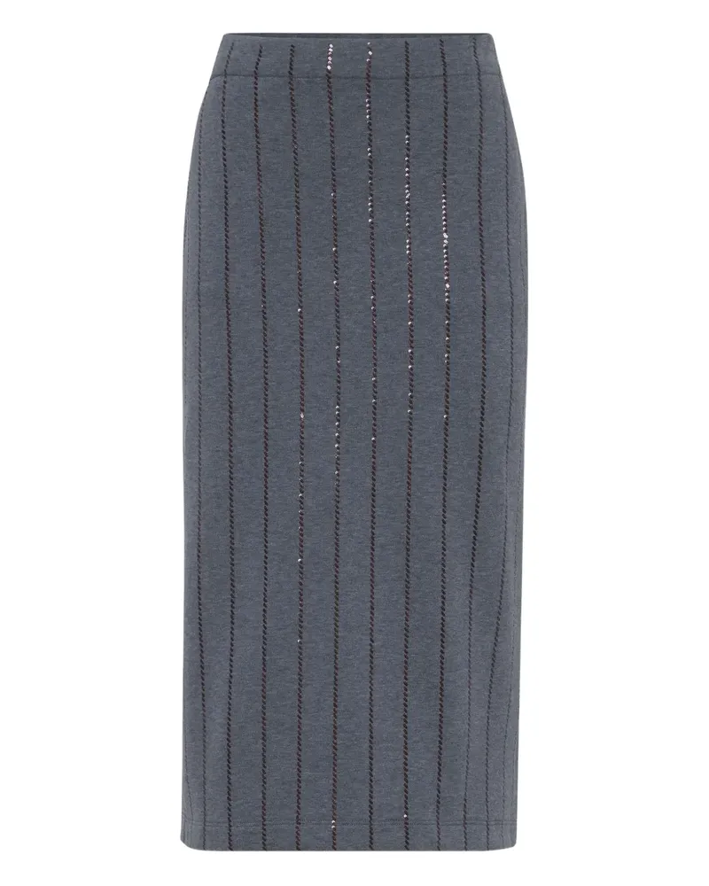 Brunello Cucinelli Midirock mit Pailletten - Grau Grau