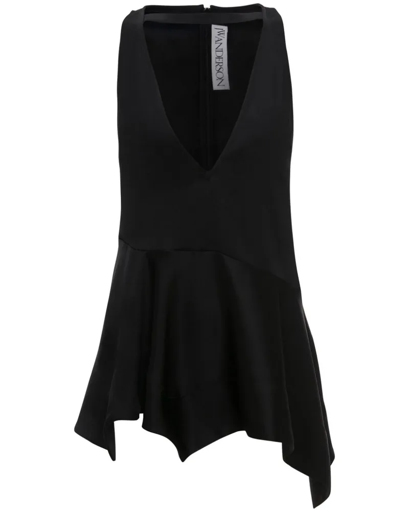 J.W.Anderson Top mit Rüschensaum - Schwarz Schwarz