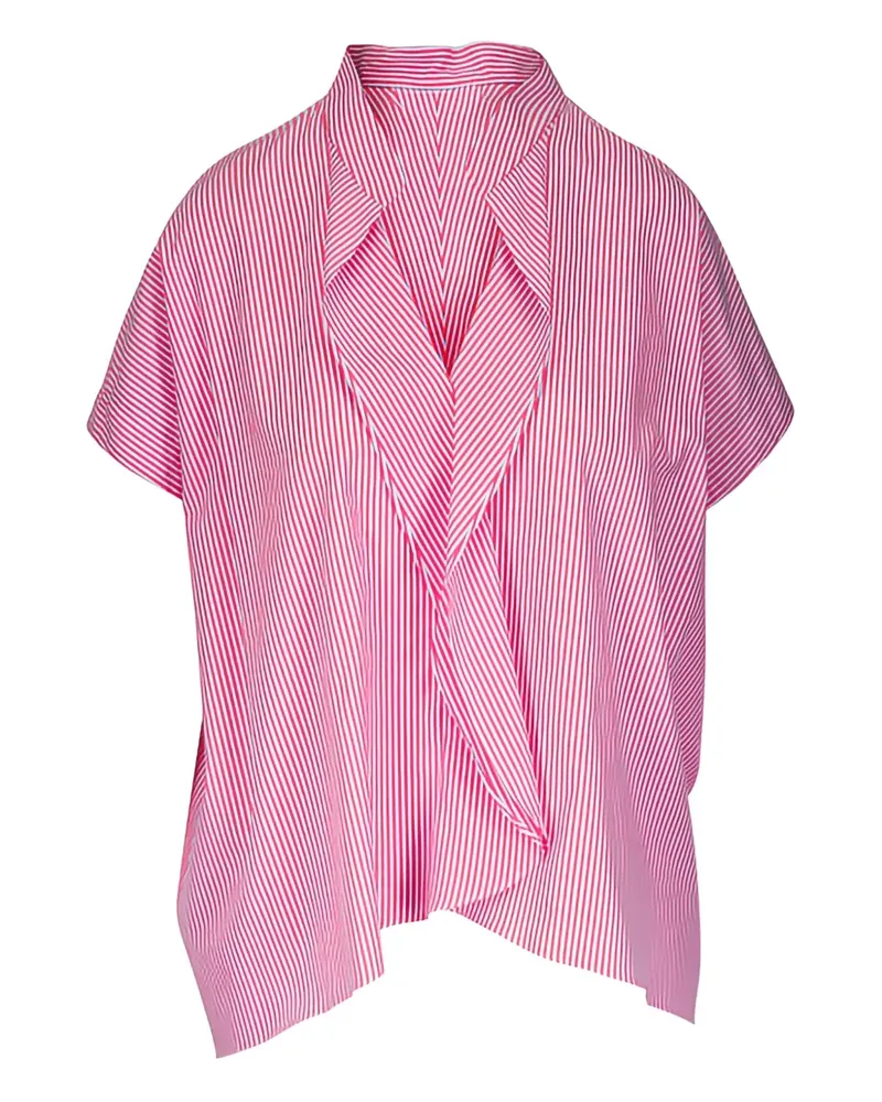 Zero + Maria Cornejo Gestreifte Fin Gaban Bluse - Rosa Rosa