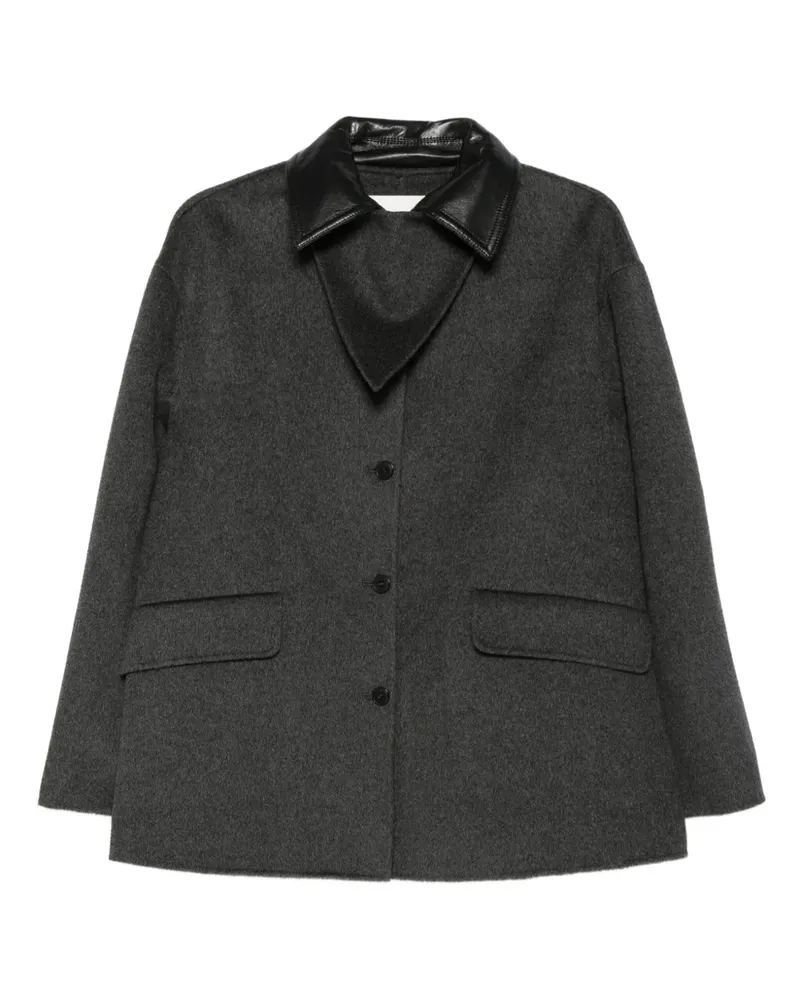 Nanushka Jacke mit Kontrastkragen - Grau Grau