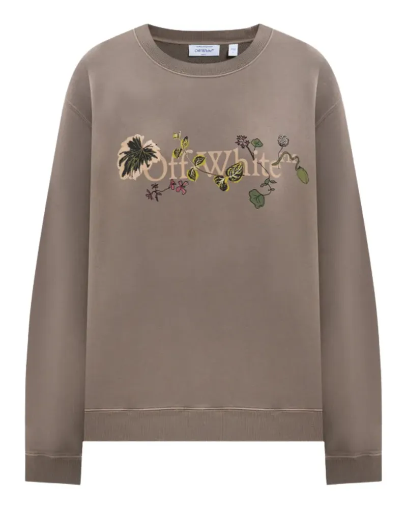 OFF-WHITE floral-print logo sweatshirt - Nude Nude