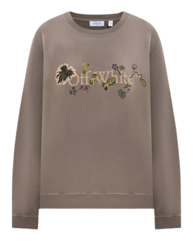 OFF-WHITE floral-print logo sweatshirt - Nude Nude