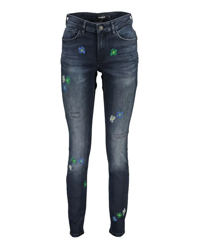 Desigual embroidered skinny jeans - Blau Blau