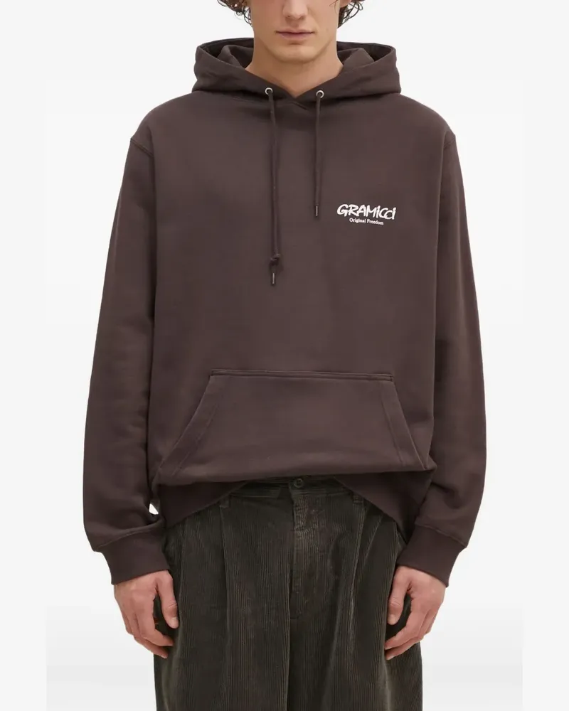 GRAMICCI Hoodie mit Logo-Print - Braun Braun
