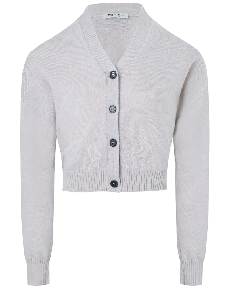 Ports 1961 Klassischer Cropped-Cardigan - Grau Grau