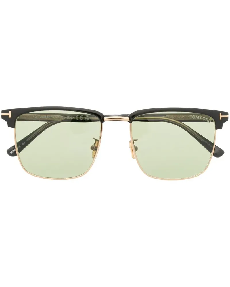 Tom Ford Sonnenbrille mit breitem Gestell - Schwarz Schwarz