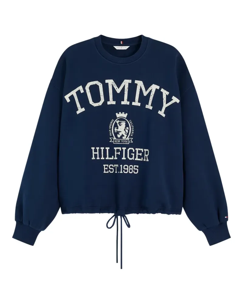 Tommy Hilfiger Crest logo-print drawstring-hem sweater - Blau Blau