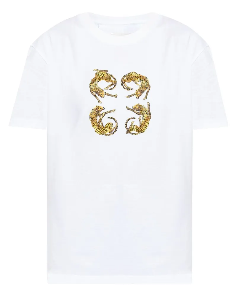 Givenchy T-Shirt mit 4G Leoparden-Print - Weiß Weiß