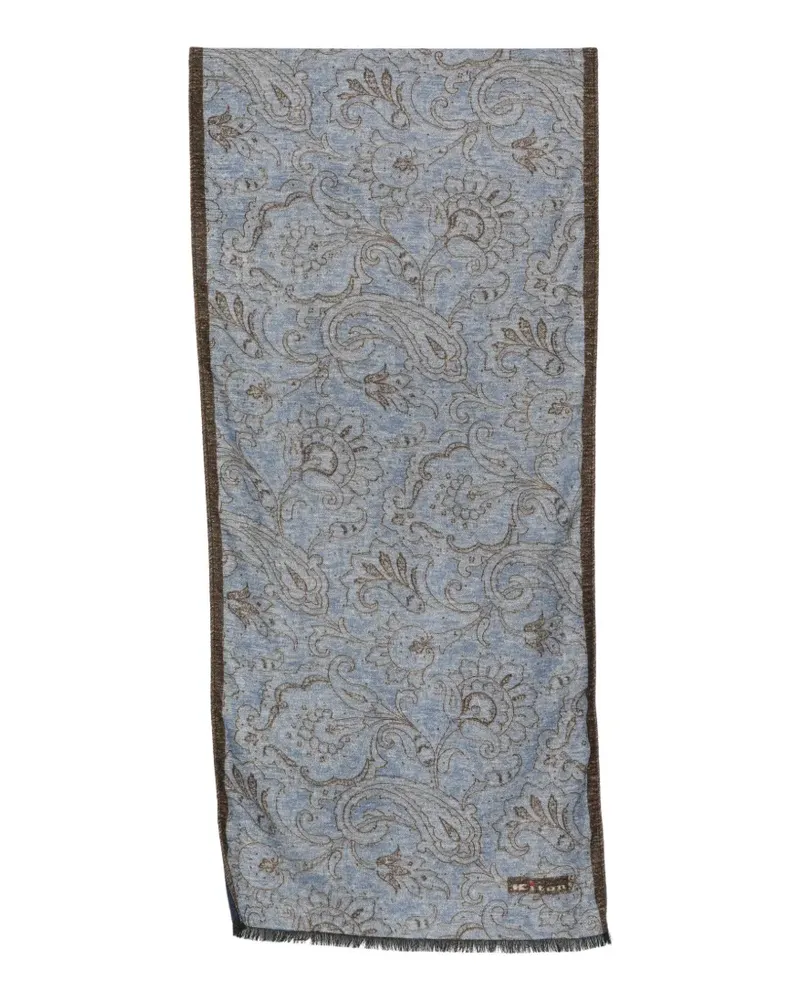 Kiton Schal mit Paisley-Print - Blau Blau