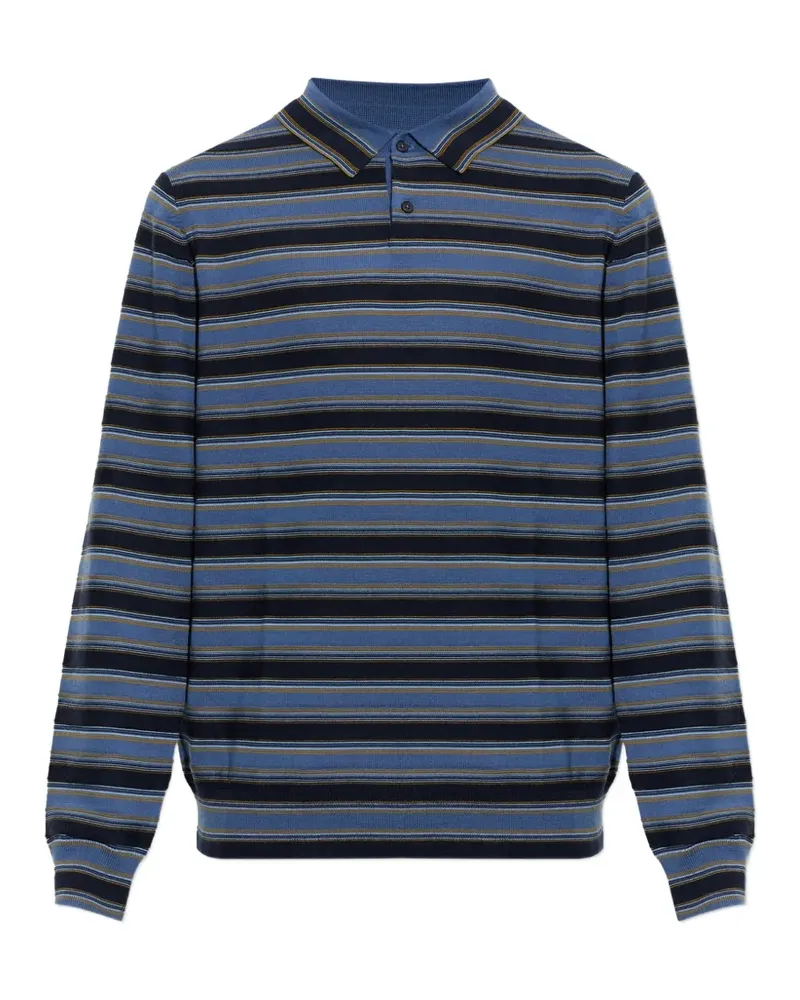 Paul Smith striped wool polo shirt - Blau Blau