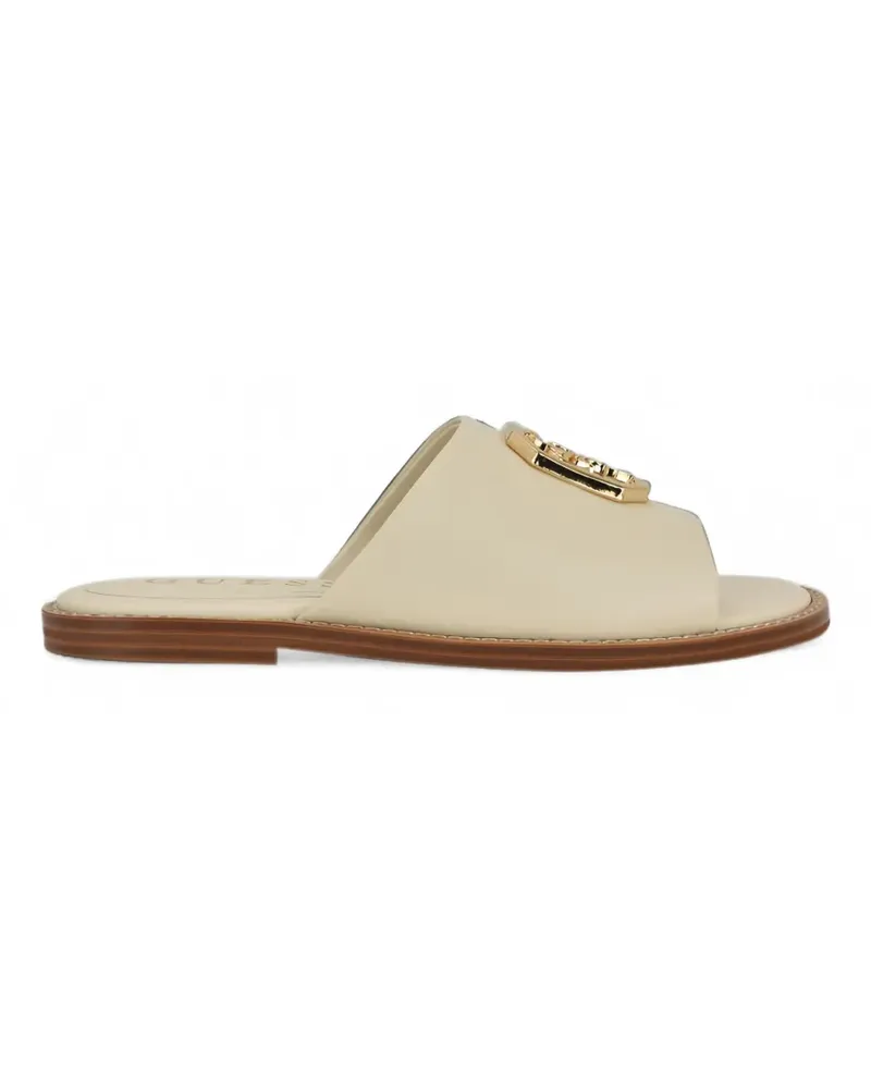 Guess Flache Graysie Sandalen mit Logo-Schild - Nude Nude