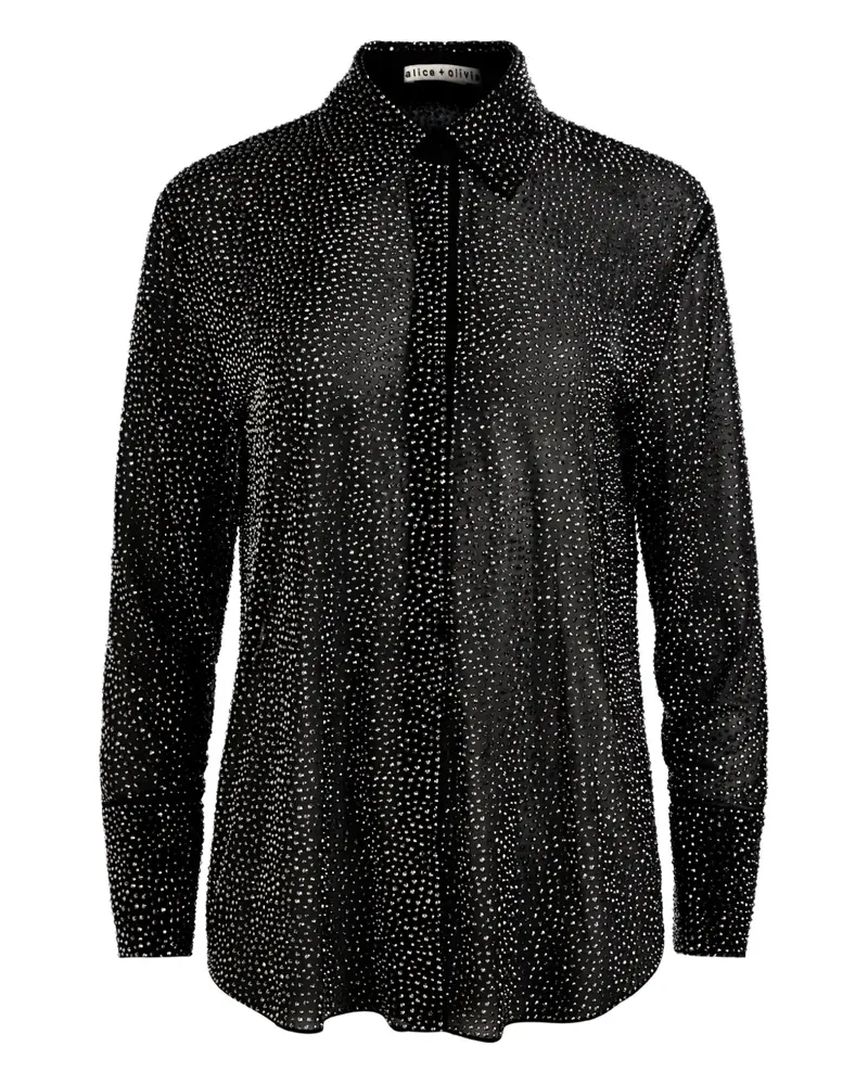 Alice + Olivia Finely crystals-embellished button-down shirt - Schwarz Schwarz