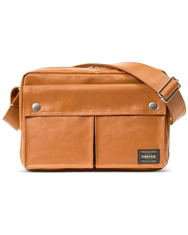 PORTER-YOSHIDA & CO button flap shoulder bag - Nude Nude