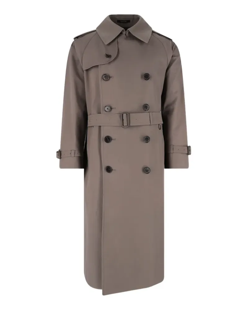 Caruso x Sanyocoat doppelreihiger Trenchcoat mit Gürtel - Grau Grau