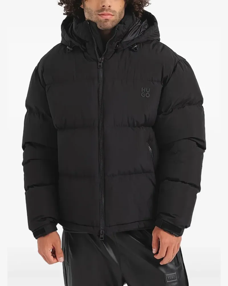 HUGO BOSS Gefütterte Kapuzenjacke - Schwarz Schwarz