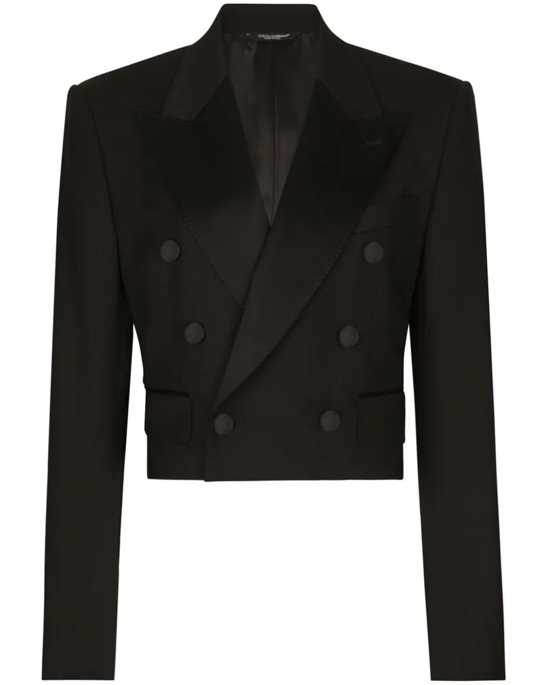 Dolce & Gabbana Doppelreihiger Cropped-Blazer - Schwarz Schwarz