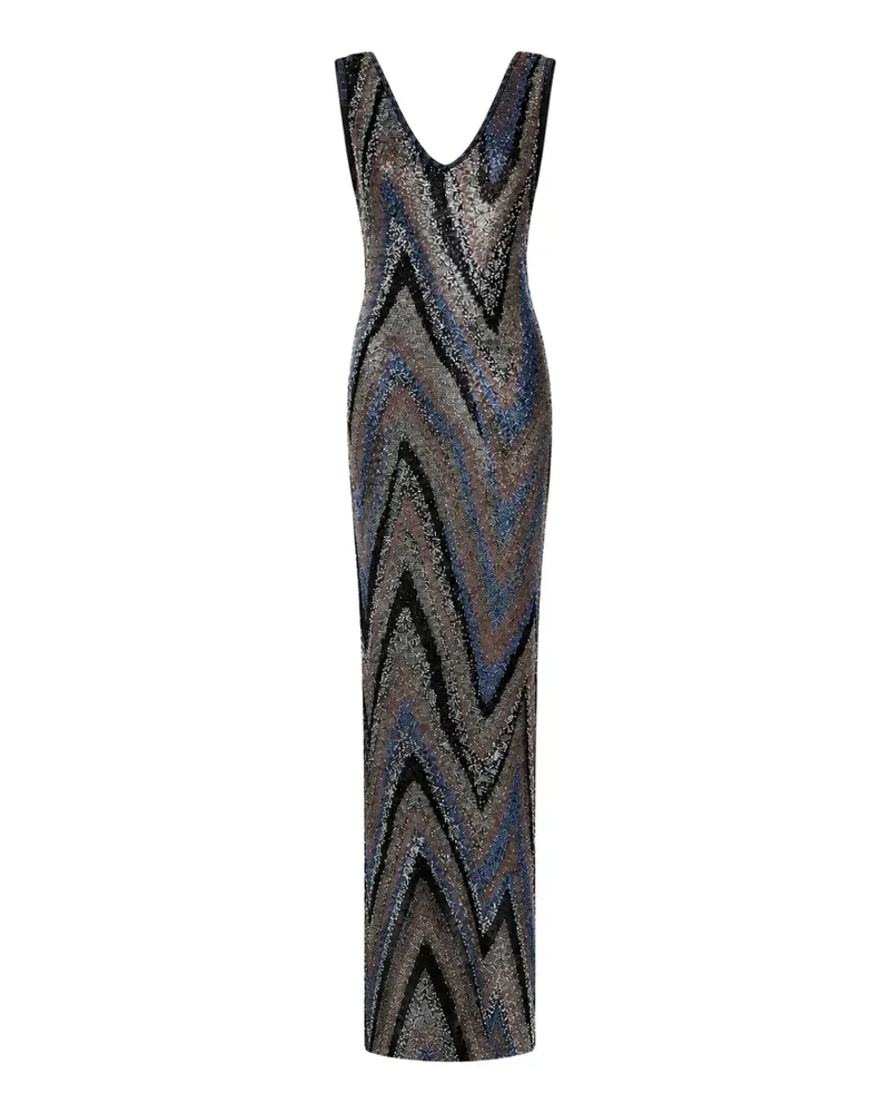 Missoni Maxikleid mit V-Ausschnitt - Schwarz Schwarz