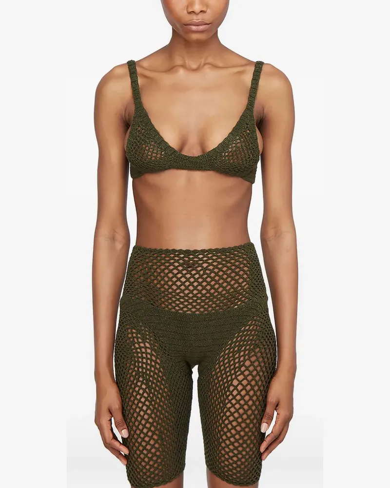 Isa Boulder Explore crochet-knit bra - Grün Grün