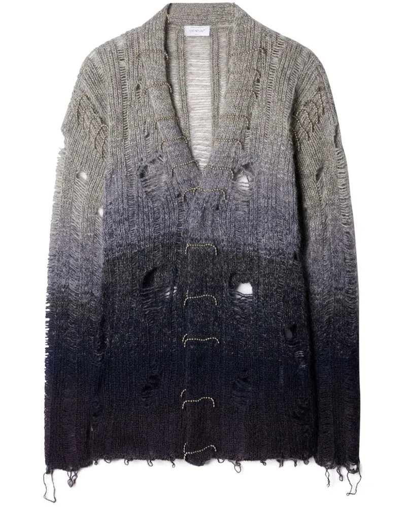 OFF-WHITE Cardigan aus Mohairwolle - Grau Grau