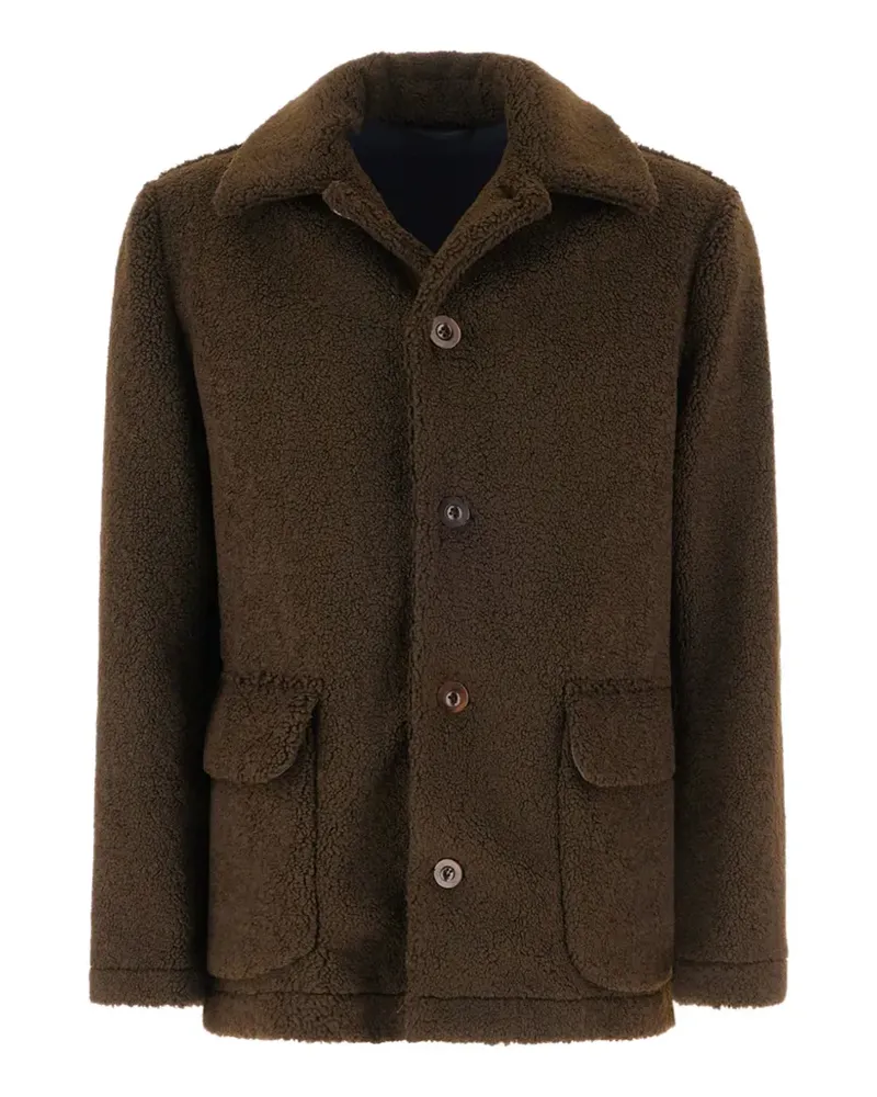 Ballantyne bouclé button-up overshirt - Braun Braun