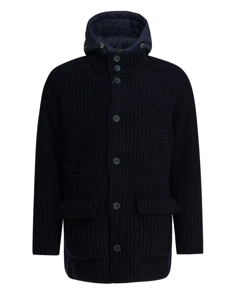 Herno button hooded coat - Blau Blau