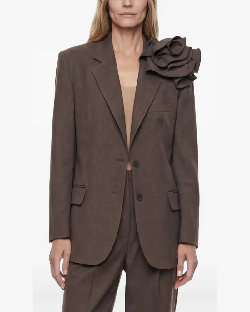 Magda Butrym floral-appliqué blazer - Braun Braun