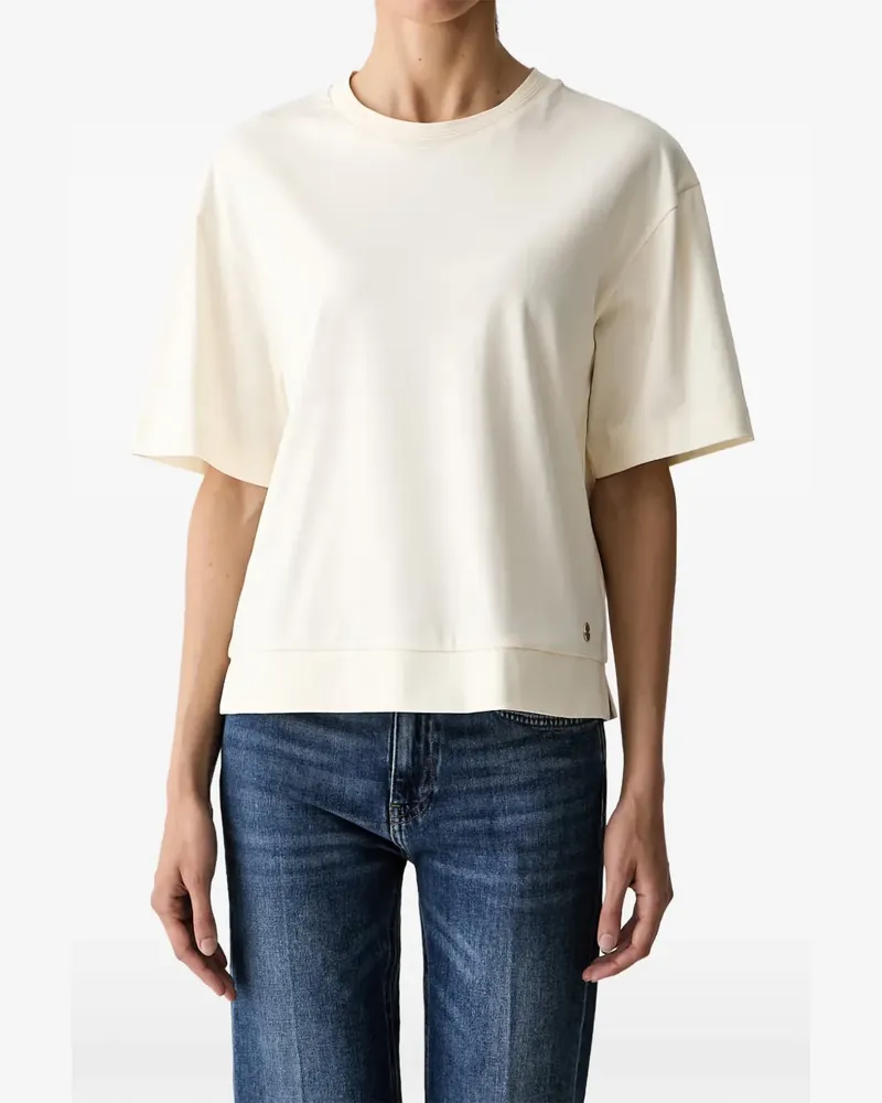 JOOP! logo-plaque side-slit T-shirt - Nude Nude