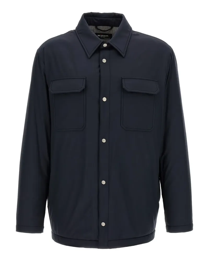 Kiton Hemdjacke mit Druckknöpfen - Blau Blau