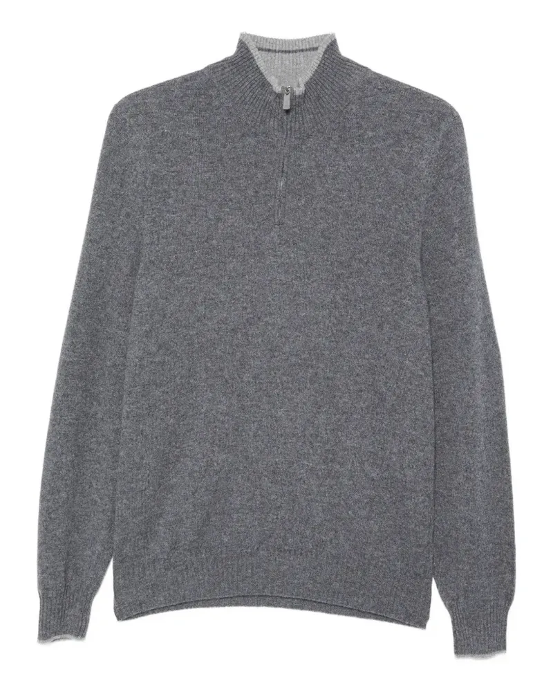 Fedeli Strickpullover mit Reißverschluss - Grau Grau