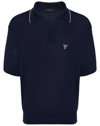 Prada Poloshirt mit Logo-Stickerei Blau