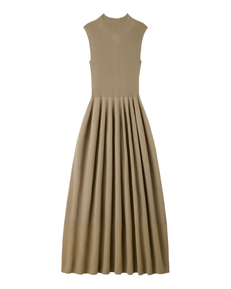 CFCL Rivulet ribbed pleated midi dress - Nude Nude
