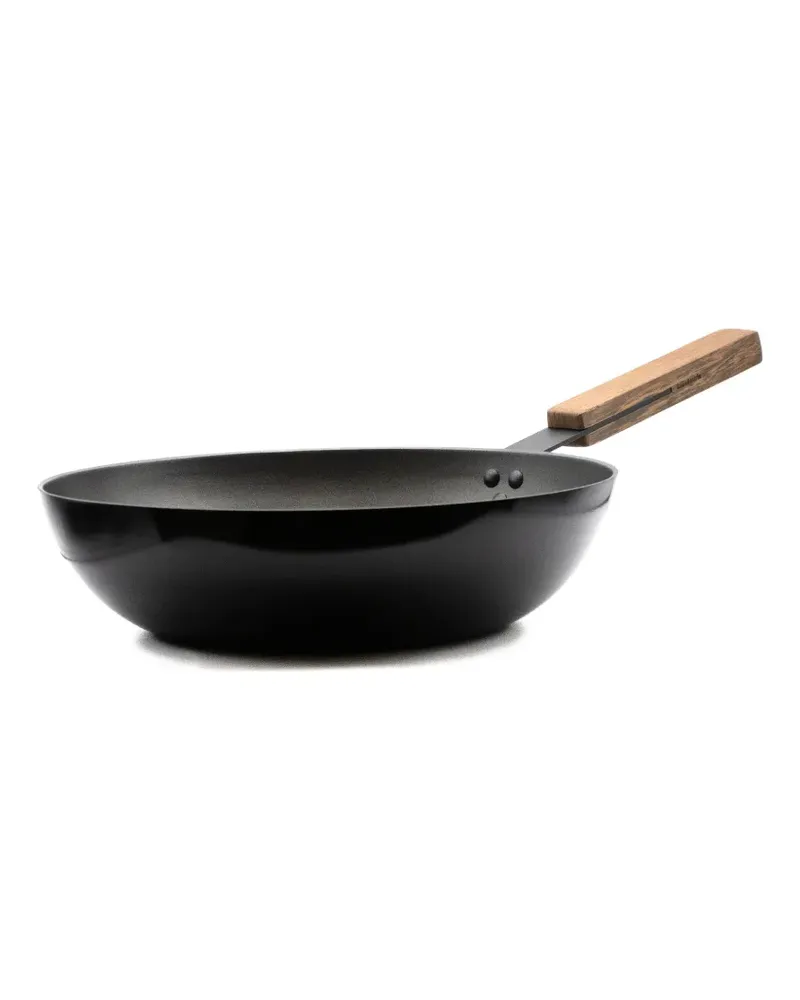 knIndustrie wooden-handle wok (32cm) - Schwarz Schwarz