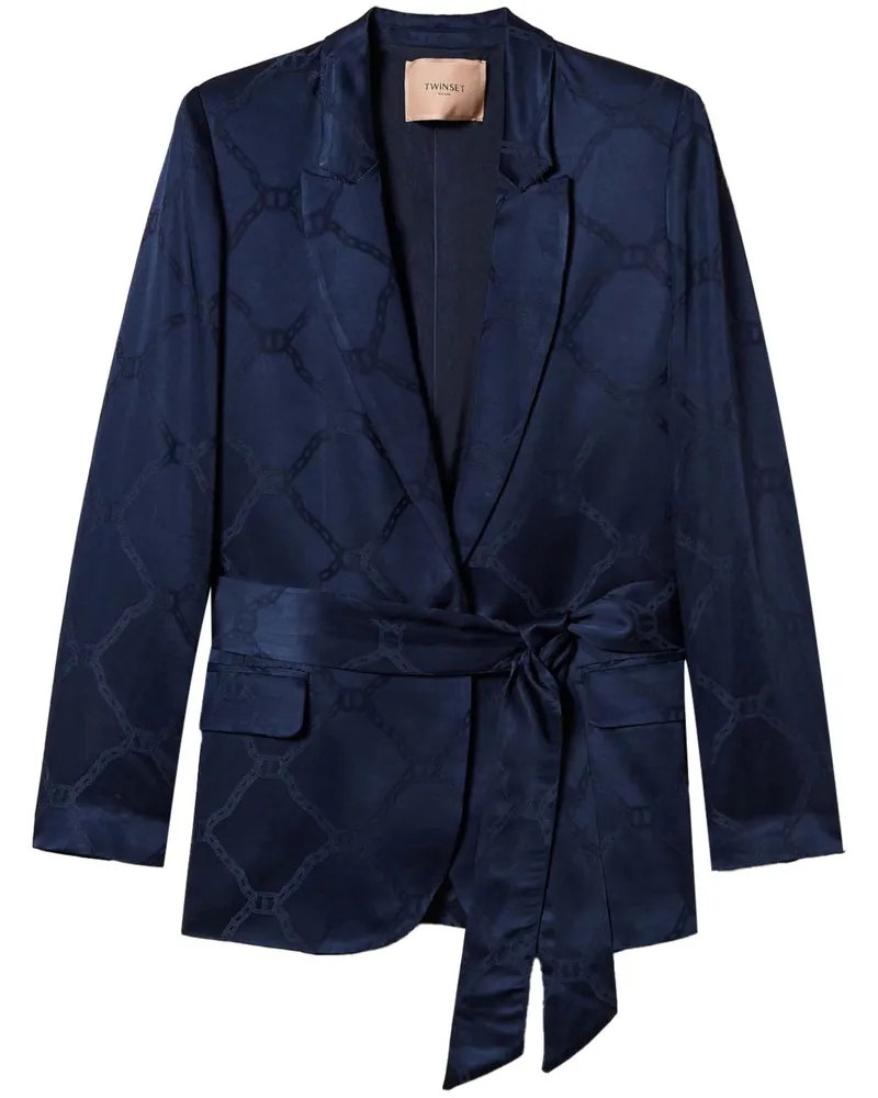 Twin-Set Sakko mit Logo-Jacquard - Blau Blau