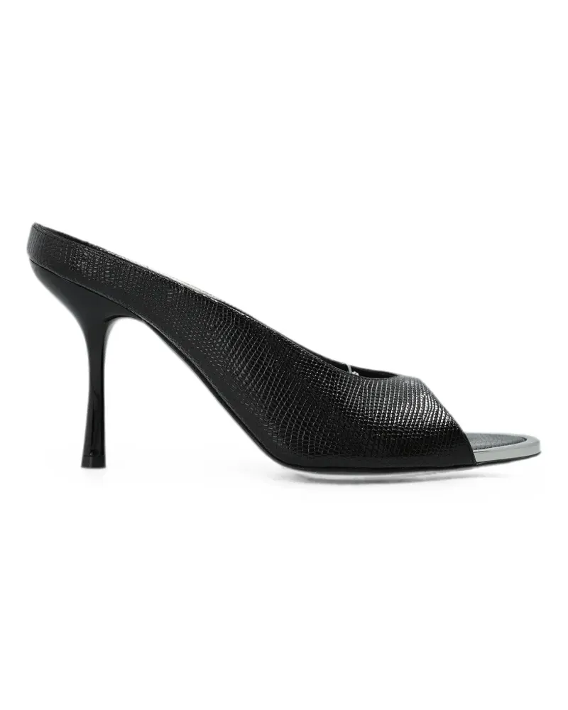 Diesel D-Diams lizard-effect leather mules - Schwarz Schwarz