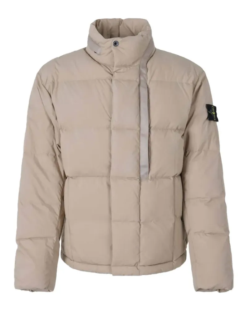 Stone Island logo-patch quilted jacket - Nude Nude