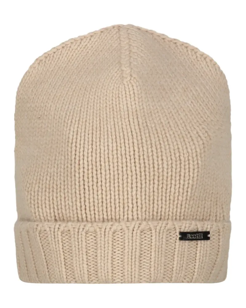 MOORER Vetta ribbed-knit beanie hat - Nude Nude