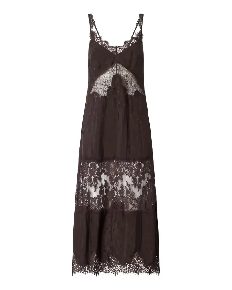 Pinko lace-trimmed tiered dress - Schwarz Schwarz