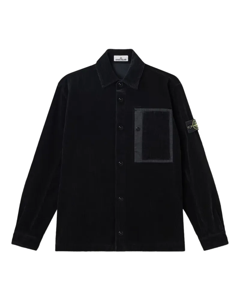 Stone Island Hemdjacke mit aufgesetzter Tasche - Schwarz Schwarz