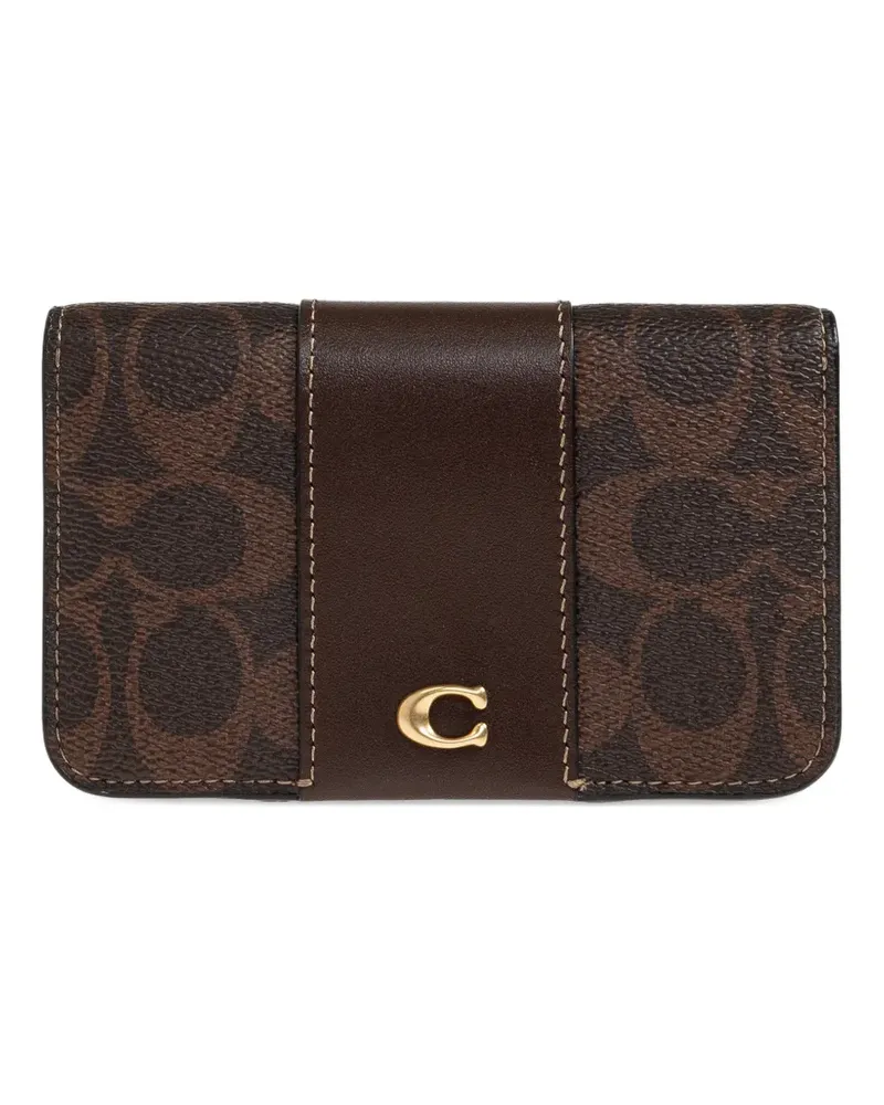 Coach logo-pattern snap-button wallet - Braun Braun