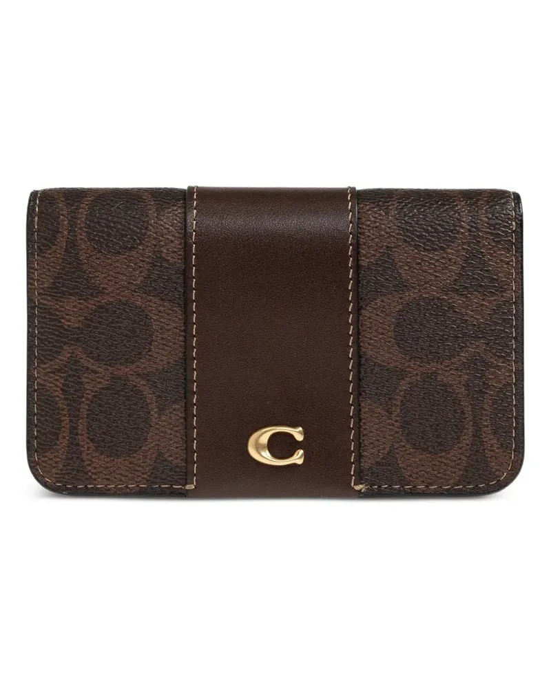 Coach logo-pattern snap-button wallet - Braun Braun