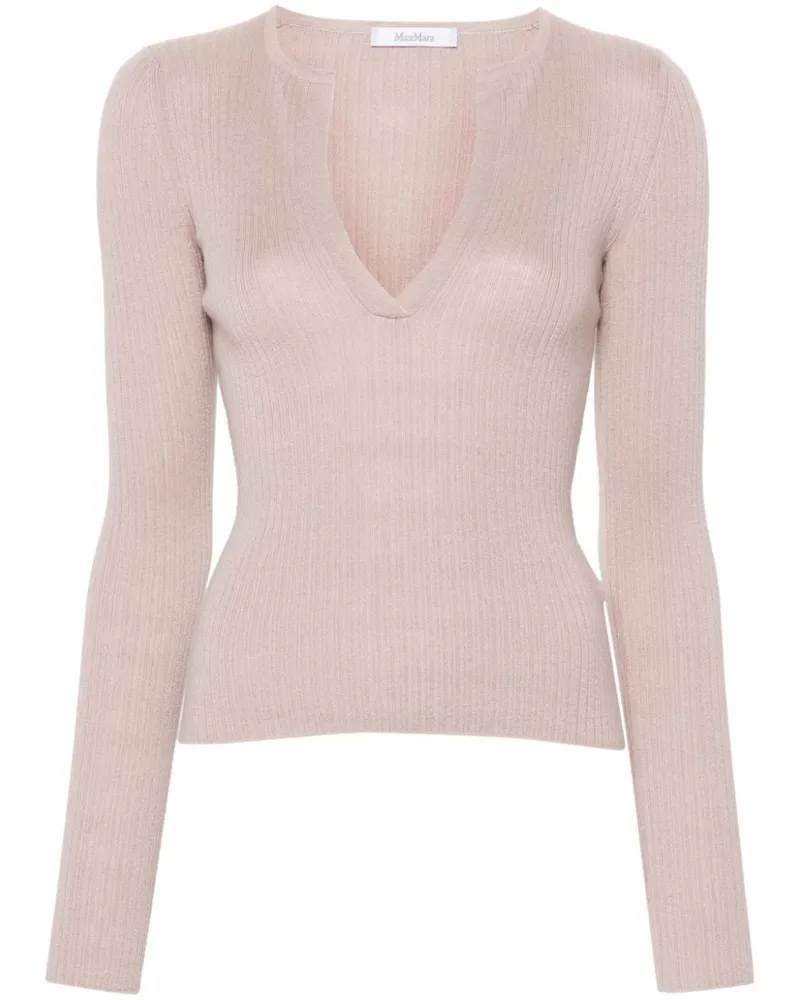 Max Mara Gerippter Strickpullover - Rosa Rosa