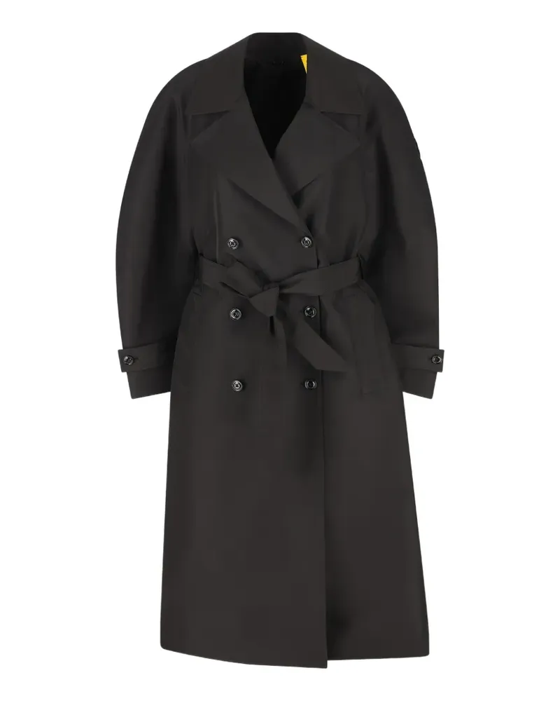 Moncler x Edward Enninful doppelreihiger Mantel mit Gürtel - Schwarz Schwarz