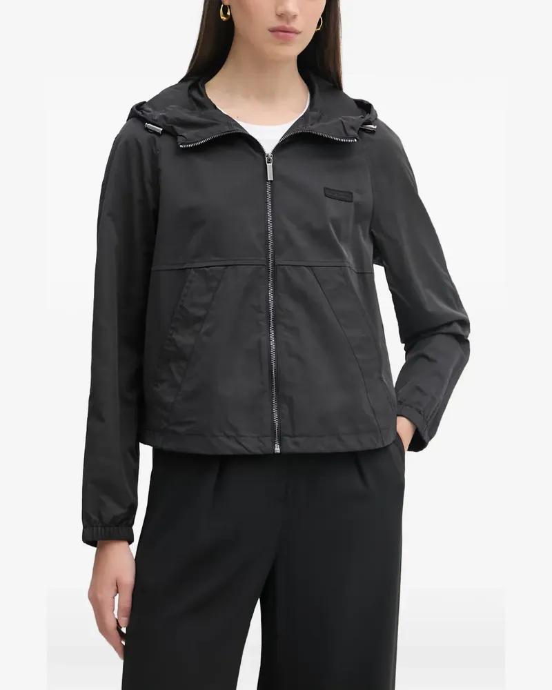 Armani Exchange Kapuzenjacke mit Logo-Patch - Schwarz Schwarz